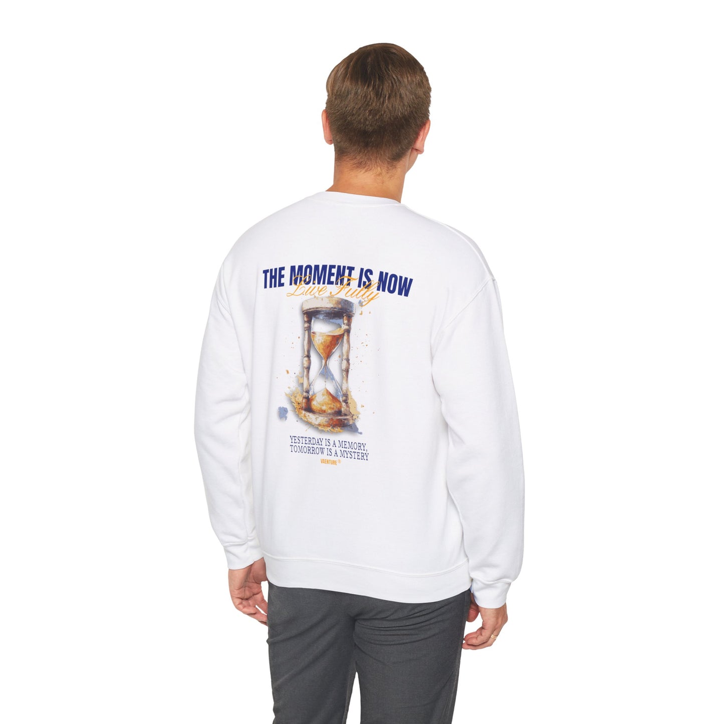 Inspirational Unisex Crewneck Sweatshirt - 'The Moment Is Now'