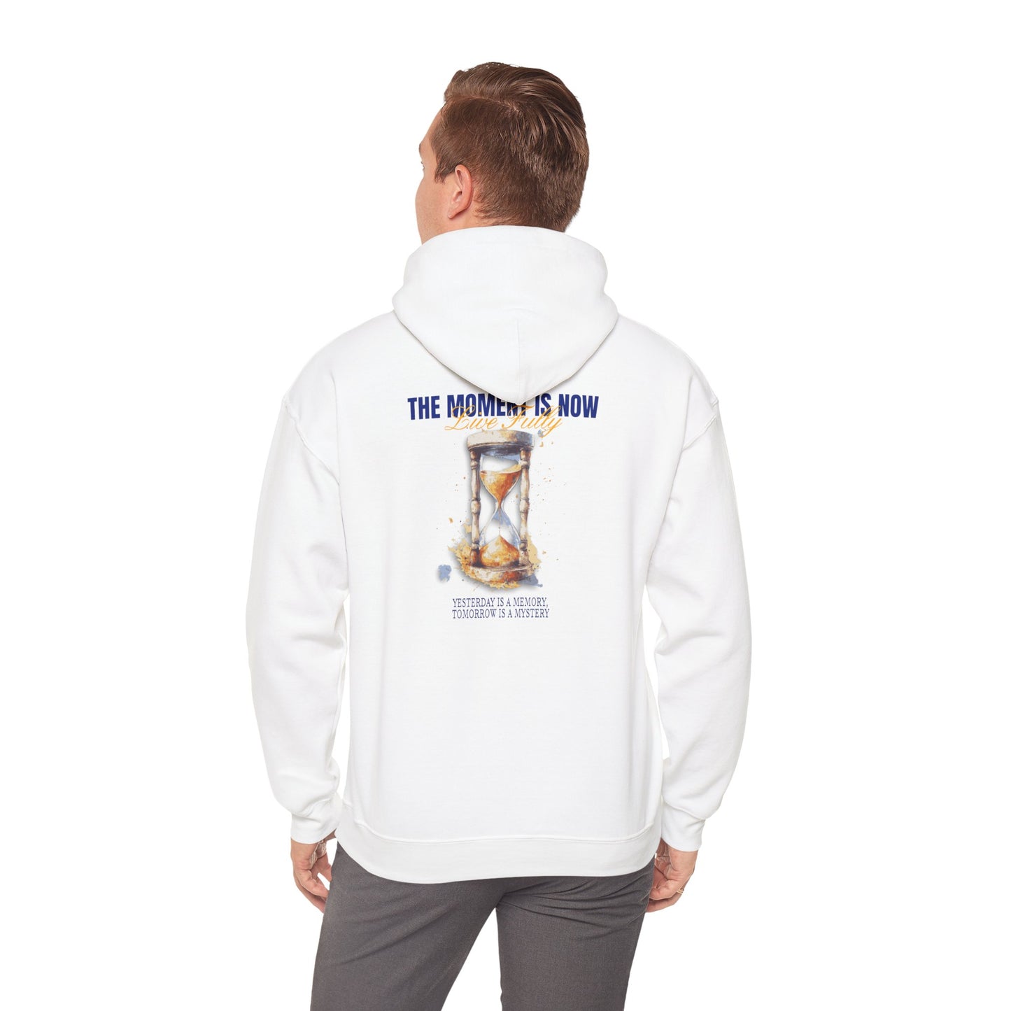 Unisex Heavy Blend™ Hooded Sweatshirt - 'Vaenture' Inspirational Hoodie with Hourglass Design